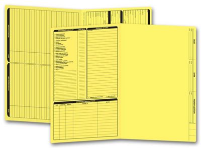 14 3/4 x 9 3/4 Real Estate Folder, Left Panel List, Legal Size, Yellow