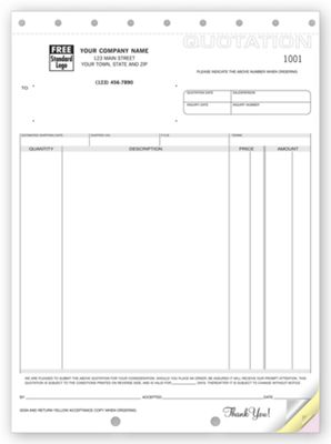 8 1/2 x 11 Quotation Forms