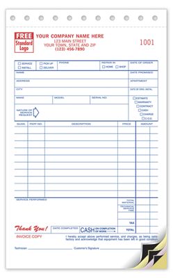 5 2/3 X 8 1/2 Service Orders, Carbon, Small Format