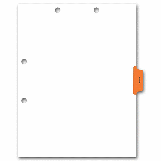 Side Tab Chart File Divider, Hospital Tab - Office and Business Supplies Online - Ipayo.com