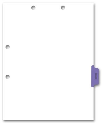 8 1/2 X 11** Side Tab Chart File Divider, Insurance Tab