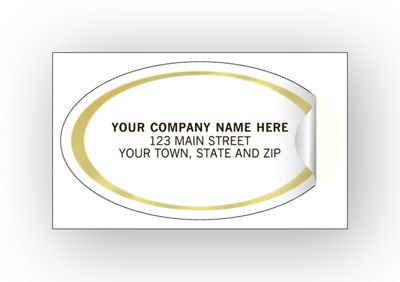 Oval Labels - Advertising Labels - Gold Foil Border