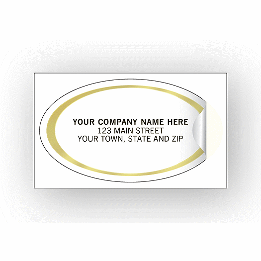 Oval Labels - Advertising Labels - Gold Foil Border - Office and Business Supplies Online - Ipayo.com