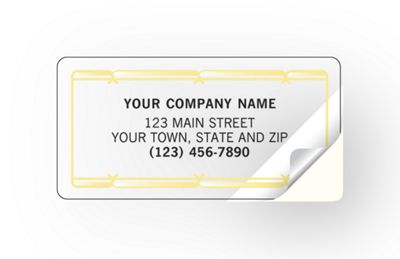 Advertising Labels with Gold Foil Border, Poly Film - Office and Business Supplies Online - Ipayo.com