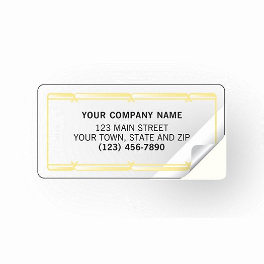 Advertising Labels with Gold Foil Border, Poly Film - Office and Business Supplies Online - Ipayo.com
