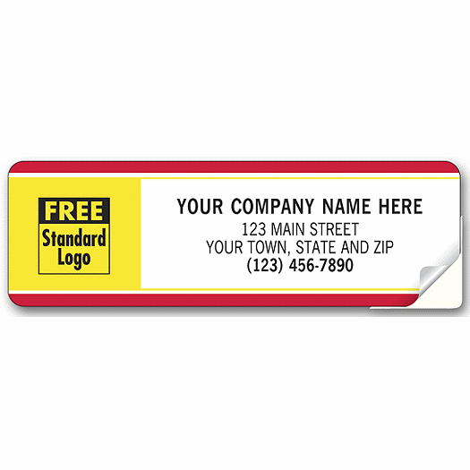 Labels with Business Design, Padded, Red/Yellow Border