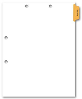 8 1/2 X 11** Side Tab Chart File Divider, Medications Tab