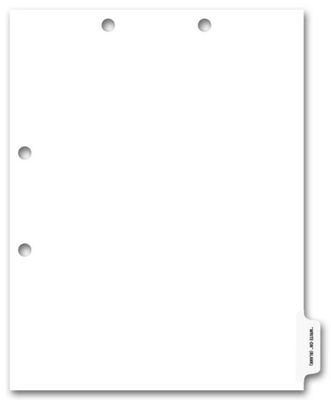 8 1/2 X 11** Side Tab Chart File Divider, Blank Write-On, Clear Tab