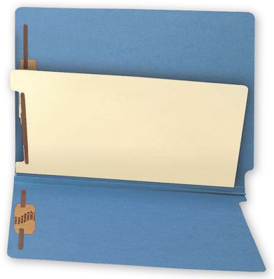 End Tab Divider Folders, Colored, 20 pt, Multi - Fastener