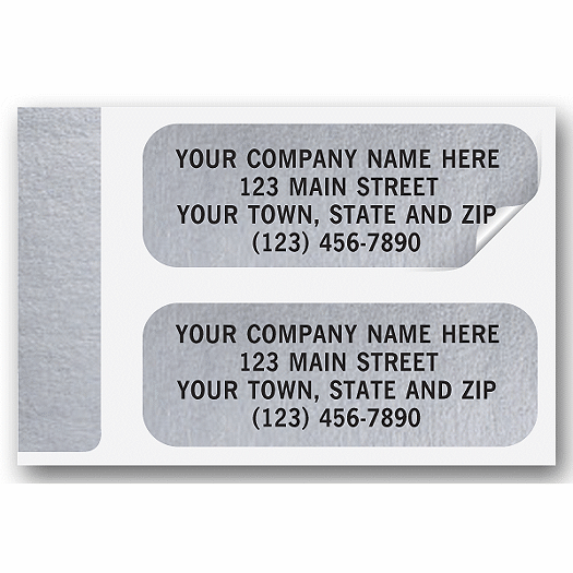 Advertising Labels, Padded, Paper, Silver Foil,
