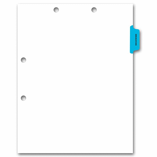 Side Tab Chart File Divider, Immunizations  Tab - Office and Business Supplies Online - Ipayo.com