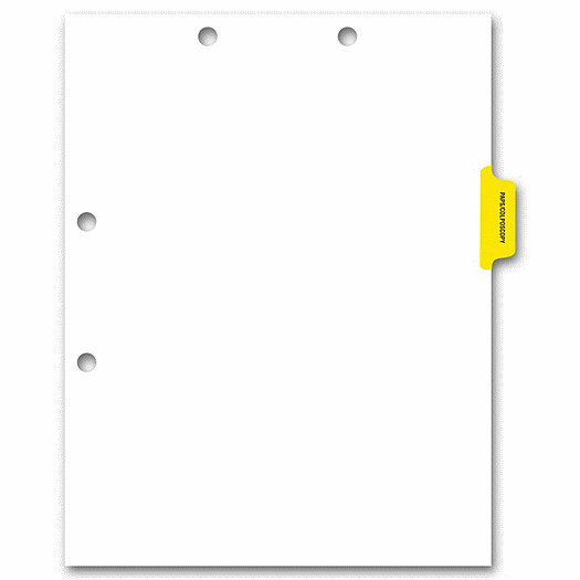 Side Tab Chart File Divider, Paps/Colposcopy  Tab - Office and Business Supplies Online - Ipayo.com