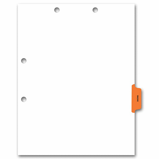 Side Tab Chart File Divider, Imaging  Tab - Office and Business Supplies Online - Ipayo.com