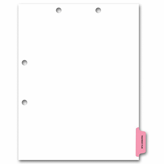 Side Tab Chart File Divider, Treatment Plan Tab - Office and Business Supplies Online - Ipayo.com