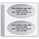 1 1/2 x 3/4 Advertising Labels, Padded, Paper, Silver Foil, Oval
