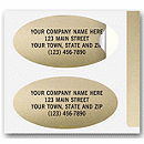 1 1/2 x 3/4 Advertising Labels, Padded, Paper, Gold Foil, Oval