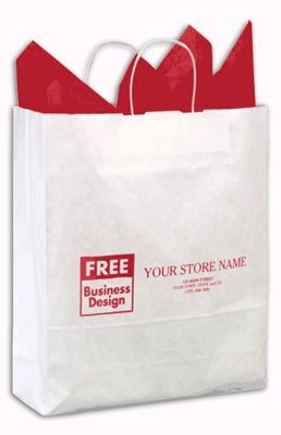 16 x 6 x 19 White Paper Shoppers Queen, 16 x 6 x 19