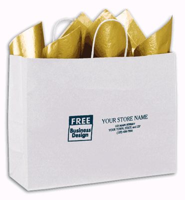 White Paper Bag 16 x 6 x 12 1/2 - Office and Business Supplies Online - Ipayo.com