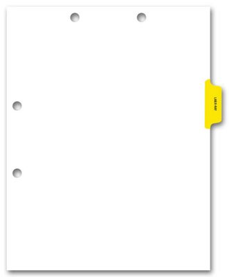 8 1/2 X 11** Side Tab Chart File Divider, Lab/X-Ray Tab