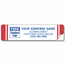 3 1/2 x 7/8 Advertising Labels, Padded, White with Red Stripes