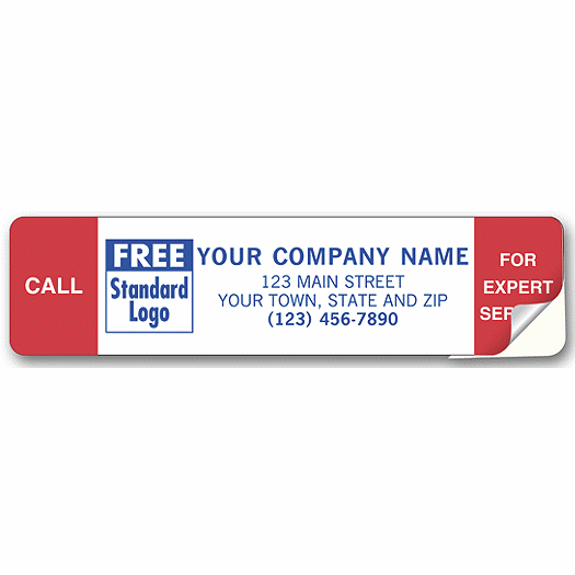 Call For Expert Service Labels, Padded, Red Stripes