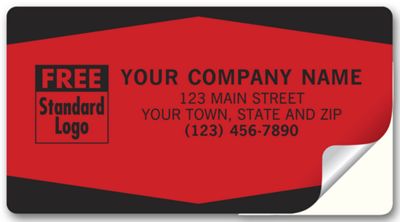 Service Labels, Padded, Fluorescent Red with Black Edges