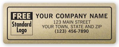 3 7/16 x 1 1/4 Advertising Labels, Padded, Poly Film, Gold