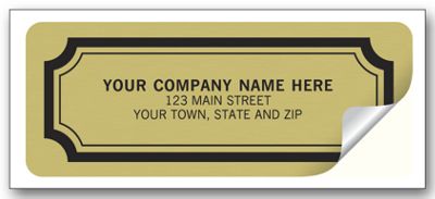 Advertising Labels - 2 1/2 x 1 - Embossed Gold Foil Paper