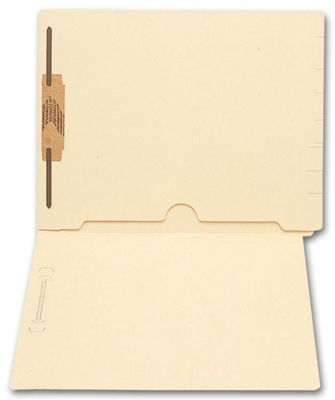 * End Tab Full Pocket Manila Folder, 11 pt, One Fastener