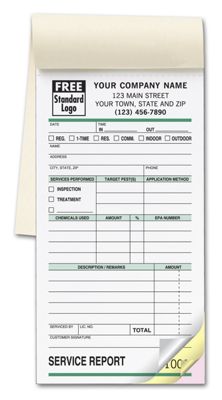 Pest Control Form - Small Service Order Book