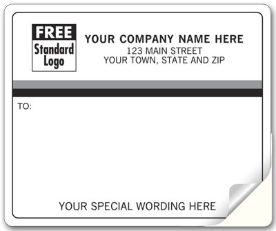 4 x 3 1/3 Mailing Labels, Laser/Inkjet with Black/Gray Stripes