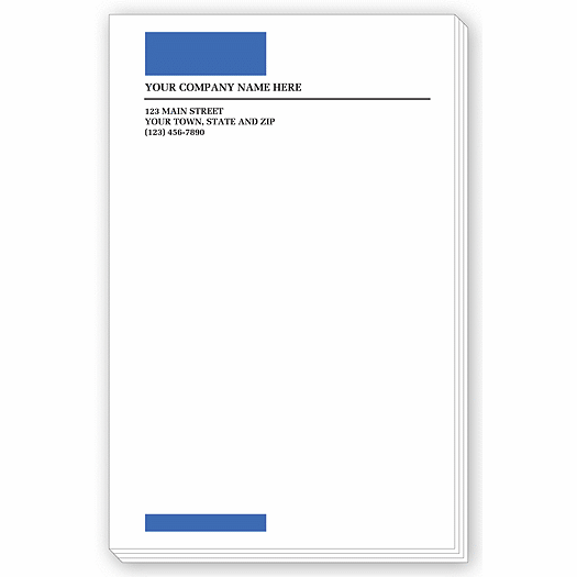 Personalized Notepads, with Blue Rectangles, Large - Office and Business Supplies Online - Ipayo.com