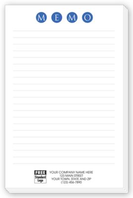 5 1/2 x 8 1/2 MEMO Personalized Notepads with Lines, Large