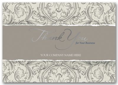 Silver & Scrolls Thank You Cards