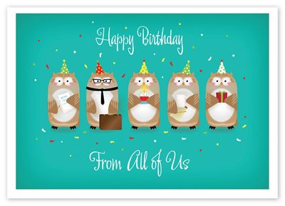 Office Party Birthday Cards