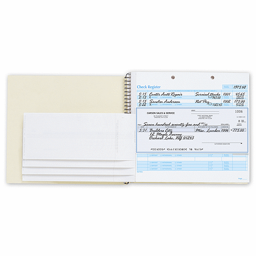 Easy Record Checkbook without cover