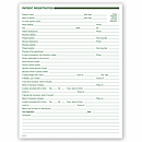 7 3/4 X 10 Dental Patient Registration Forms, 1 Sided, No Hole Punch