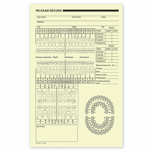 Dental Re-Exam Record