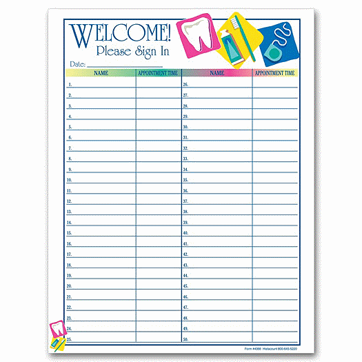 Patient Sign-In Sheet, Dental Icon Design - Office and Business Supplies Online - Ipayo.com