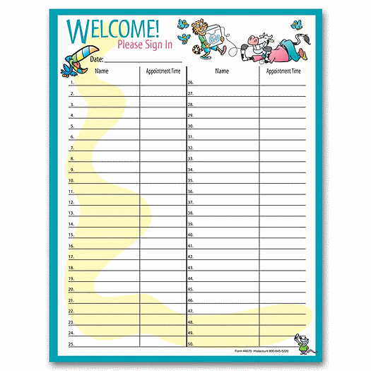 Patient Sign-In Sheet, Pediatric Dental Design - Office and Business Supplies Online - Ipayo.com
