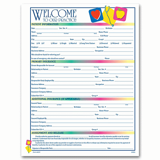 One-Sided Registration Form, Medical Icon Design - Office and Business Supplies Online - Ipayo.com