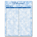 8 1/2 X 11 Patient Sign-In Sheet, Bright Skies Design