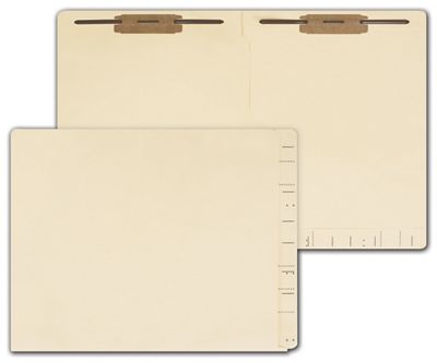 End Tab Full Pocket Manila Folder, 11 pt, Two Fastener