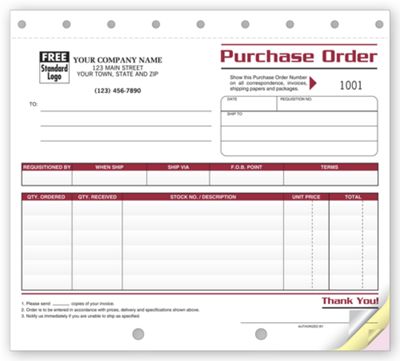8 1/2 x 7 Purchase Orders – Small Image