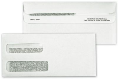 9 X 4 1/8 Double Window Confidential Self Seal Envelope