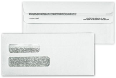9 x 4 1/8 Double Window Confidential Self Seal Envelope