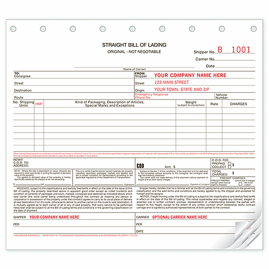 Bills of Lading, Carbonless, Small Format - Office and Business Supplies Online - Ipayo.com