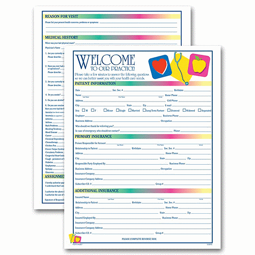 Two-Sided Registration & History Form, Medical Icon Design - Office and Business Supplies Online - Ipayo.com