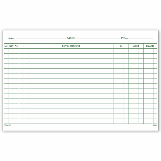 Patient Account Records, 2 Sided, White Ledger