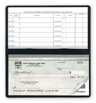 6 x 2 3/4  Check Compact Size Duplicate Checks, Green Marble Design